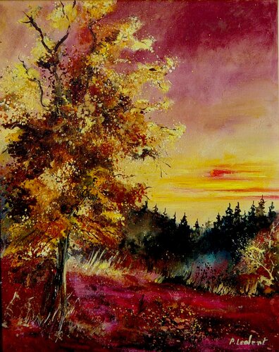 Oak in autumn di Pol Ledent, Pittura in vendita su Singulart
