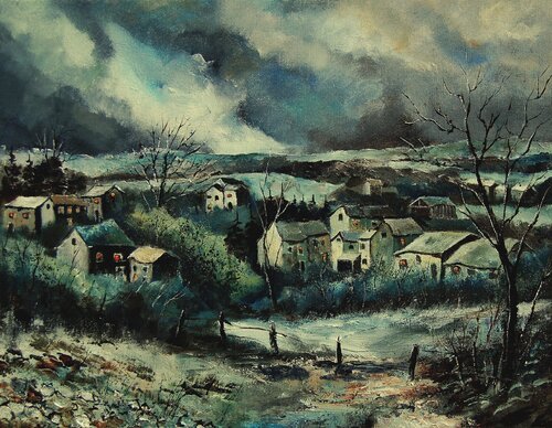 November in  my countryside  97 van Pol Ledent, Schilderij te koop op Singulart