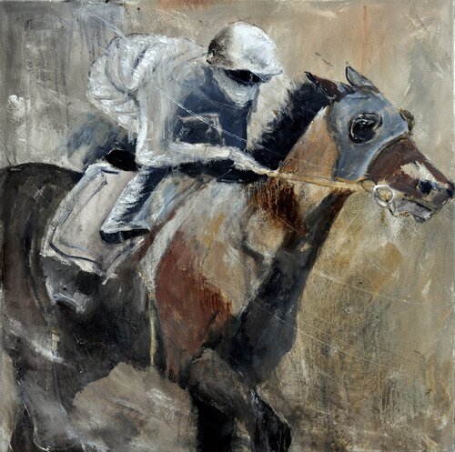 horse race van Pol Ledent, Schilderij te koop op Singulart