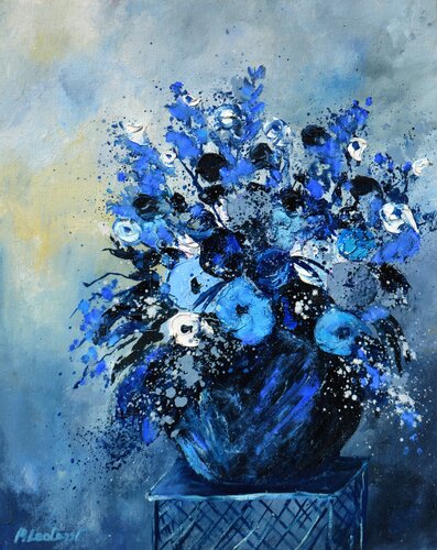 Blue still life van Pol Ledent, Schilderij te koop op Singulart