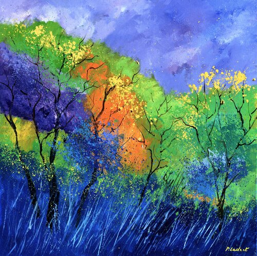 Trees in summer  77 van Pol Ledent, Schilderij te koop op Singulart