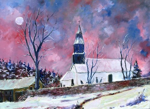 Snowy landscape 86 - Houroy von Pol Ledent, Malerei kaufen auf Singulart