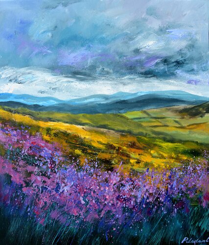 Heather moors in Scotland van Pol Ledent, Schilderij te koop op Singulart