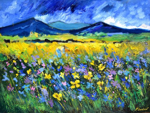 Wild flowers 6824 van Pol Ledent, Schilderij te koop op Singulart