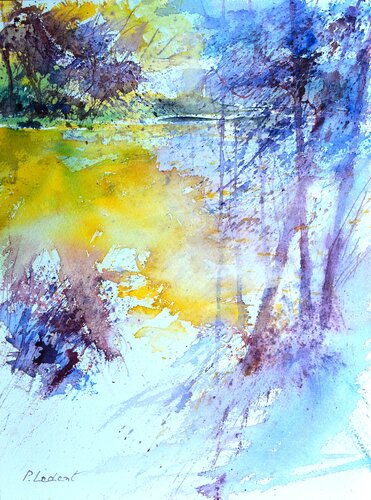 Light on a pond in a wood di Pol Ledent, Opera su carta in vendita su Singulart