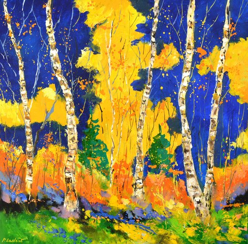 Joyful autumn   7724 by Pol Ledent, 회화 for Sale on Singulart