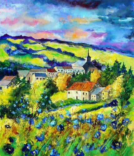 Summer in my countryside 108 di Pol Ledent, Pittura in vendita su Singulart