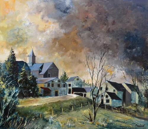 A village in my countryside 87 di Pol Ledent, Pittura in vendita su Singulart