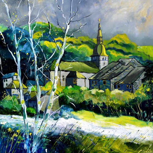 Chassepierre a village in my countryside van Pol Ledent, Schilderij te koop op Singulart