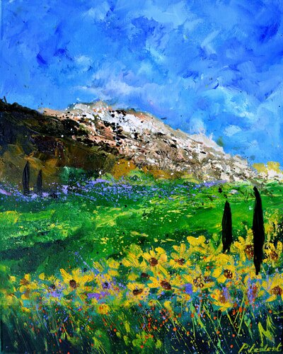 Sunflowers in Provence van Pol Ledent, Schilderij te koop op Singulart