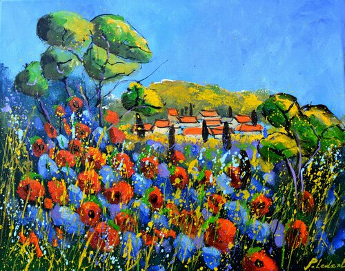 Poppies  in Provence van Pol Ledent, Schilderij te koop op Singulart
