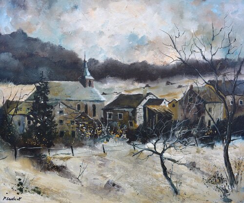 Winter in my countryside - 5625 von Pol Ledent, Malerei kaufen auf Singulart