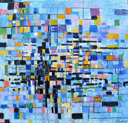 Colourful chess game van Pol Ledent, Schilderij te koop op Singulart