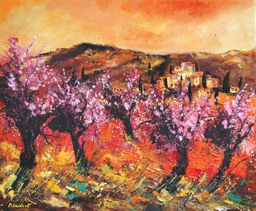 Blooming cherrytrees in Provence by Pol Ledent, Painting for Sale on Singulart