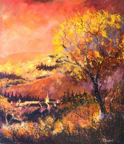 Autumn in my countryside 6725 van Pol Ledent, Schilderij te koop op Singulart
