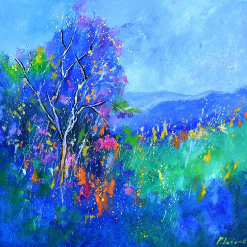Blue meadow van Pol Ledent, Schilderij te koop op Singulart