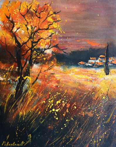 At dusk in Tuscany von Pol Ledent, Malerei kaufen auf Singulart