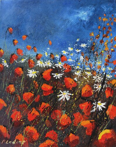 Red poppies 45 van Pol Ledent, Schilderij te koop op Singulart