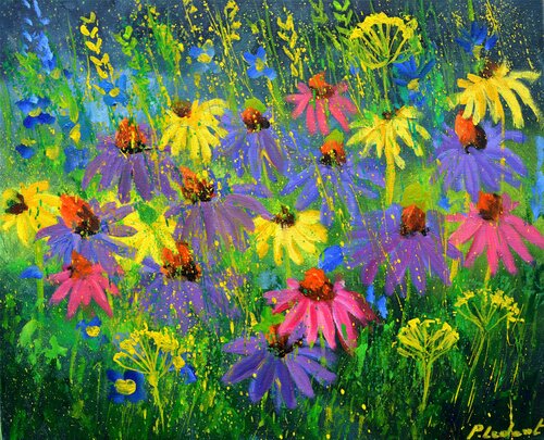 Rudbeckias di Pol Ledent, Pittura in vendita su Singulart