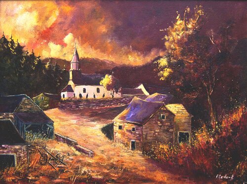 Our -- A typical village  in my countryside von Pol Ledent, Malerei kaufen auf Singulart