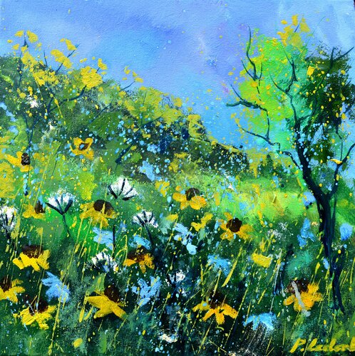 Wild flowers 3325 van Pol Ledent, Schilderij te koop op Singulart