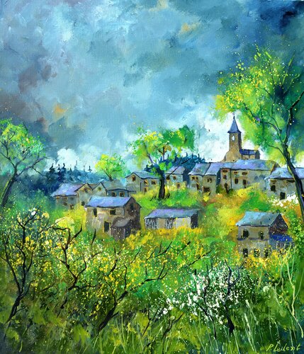 Spring in my countryside par Pol Ledent, Peinture en vente sur Singulart