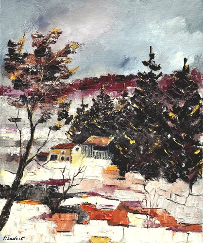 Winter in my countryside - 5624 von Pol Ledent, Malerei kaufen auf Singulart