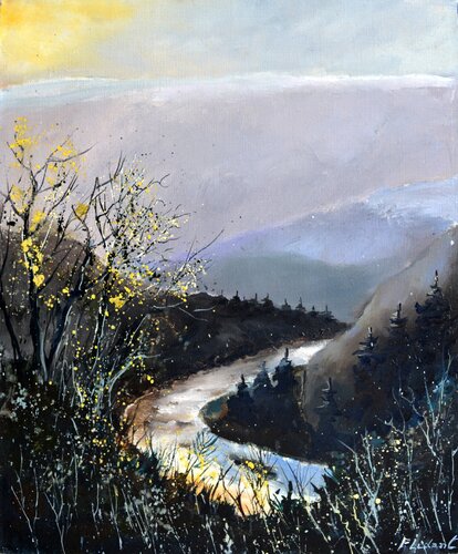 River in the mist by Pol Ledent, Painting for Sale on Singulart