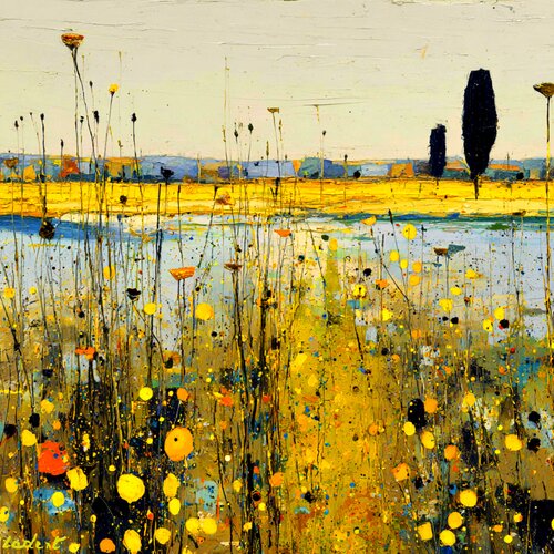Yellow meadow von Pol Ledent, Malerei kaufen auf Singulart