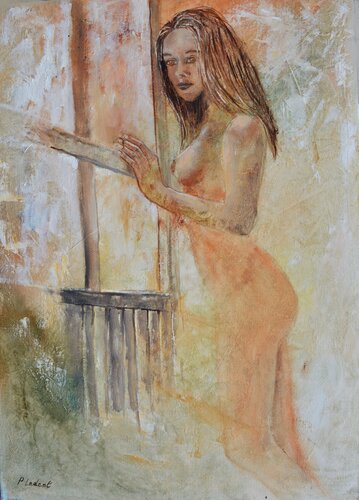 Kate at her window by Pol Ledent, 회화 for Sale on Singulart
