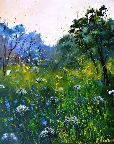 Orange poppies van Pol Ledent, Schilderij te koop op Singulart