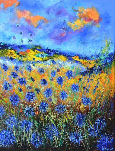 Blue cornflowers von Pol Ledent, Malerei kaufen auf Singulart