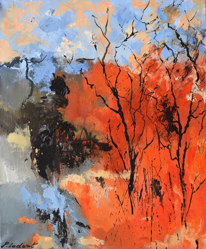 Abstract autumn landscape di Pol Ledent, Pittura in vendita su Singulart