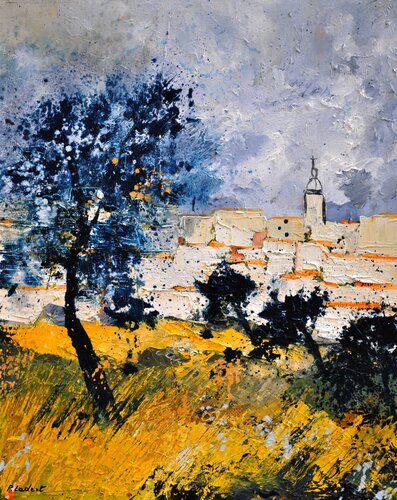 Village   en Provence - 5626 by Pol Ledent, 회화 for Sale on Singulart