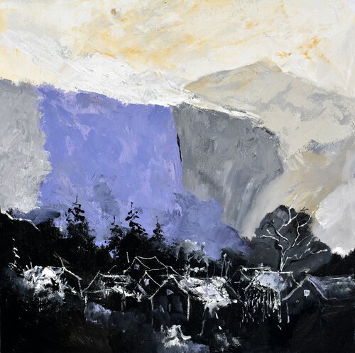 A village waiting for spring von Pol Ledent, Malerei kaufen auf Singulart