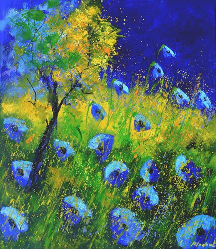 Blue poppies 6726 von Pol Ledent, Malerei kaufen auf Singulart