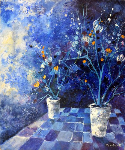 Blue still life van Pol Ledent, Schilderij te koop op Singulart