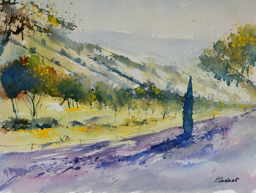 Tuscany - watercolor 2 von Pol Ledent, Werk auf Papier kaufen auf Singulart