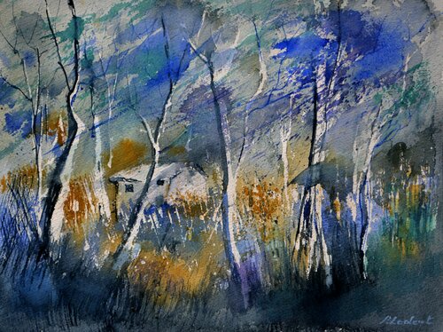 Hunter hideout   - aquarelle 711152 von Pol Ledent, Werk auf Papier kaufen auf Singulart