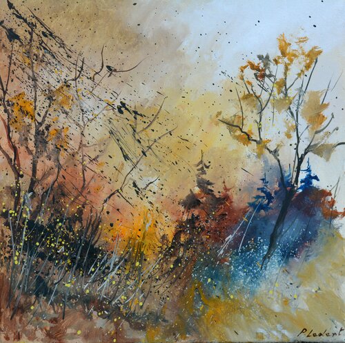 Sous-bois en automne 44 van Pol Ledent, Schilderij te koop op Singulart