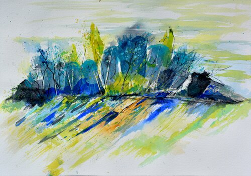 Abstract landscape - aquarelle 54024041 von Pol Ledent, Werk auf Papier kaufen auf Singulart