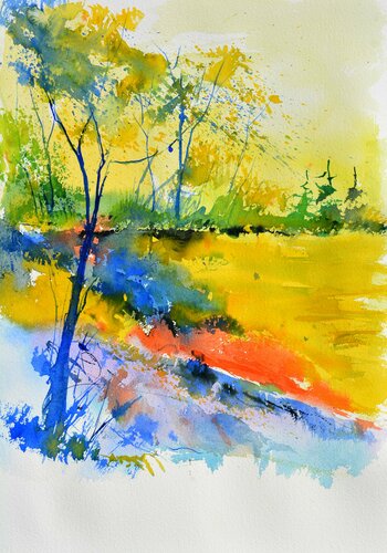 Summer - aquarelle 45516082 van Pol Ledent, Werk op papier te koop op Singulart