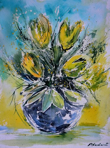 Nature morte - aquarelle 711032 de Pol Ledent, Obra en papel a la venta en Singulart