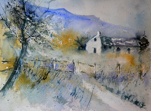 Old farm -  aquarelle 711103 di Pol Ledent, Opera su carta in vendita su Singulart