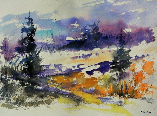 Winter -  aquarelle 812062 di Pol Ledent, Opera su carta in vendita su Singulart
