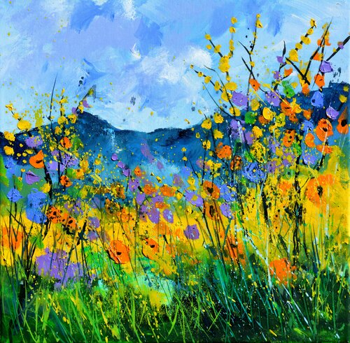 Summer flowers di Pol Ledent, Pittura in vendita su Singulart