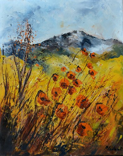 Poppies in Provence di Pol Ledent, Pittura in vendita su Singulart