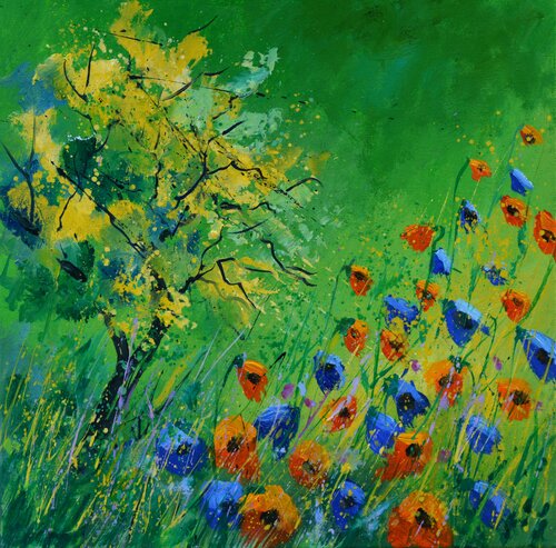 Summer flowers 3 di Pol Ledent, Pittura in vendita su Singulart