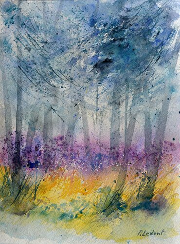 Purple wood di Pol Ledent, Opera su carta in vendita su Singulart