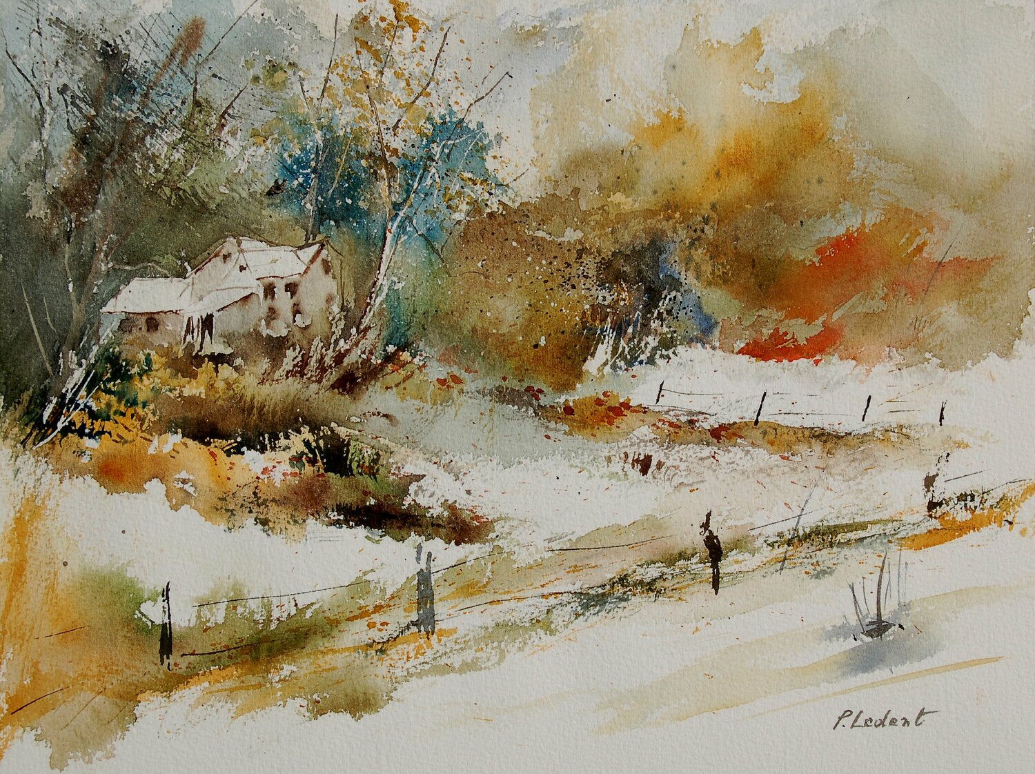 Autumn landscape - watercolor 905061 Pol Ledent